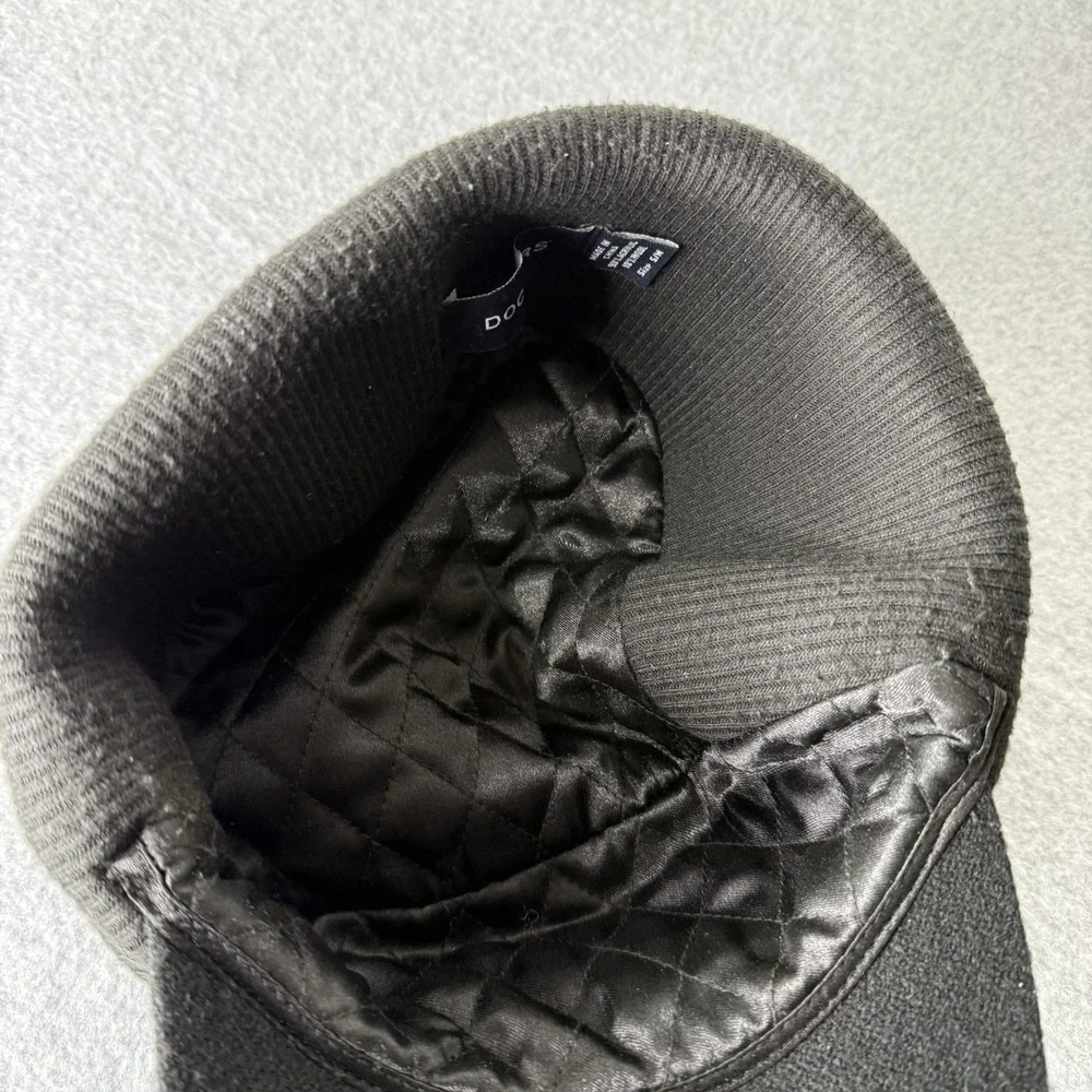 Dockers‎ Black Acrylic Wool Blend Winter Hat Ear Flap trapper Cap Small Medium